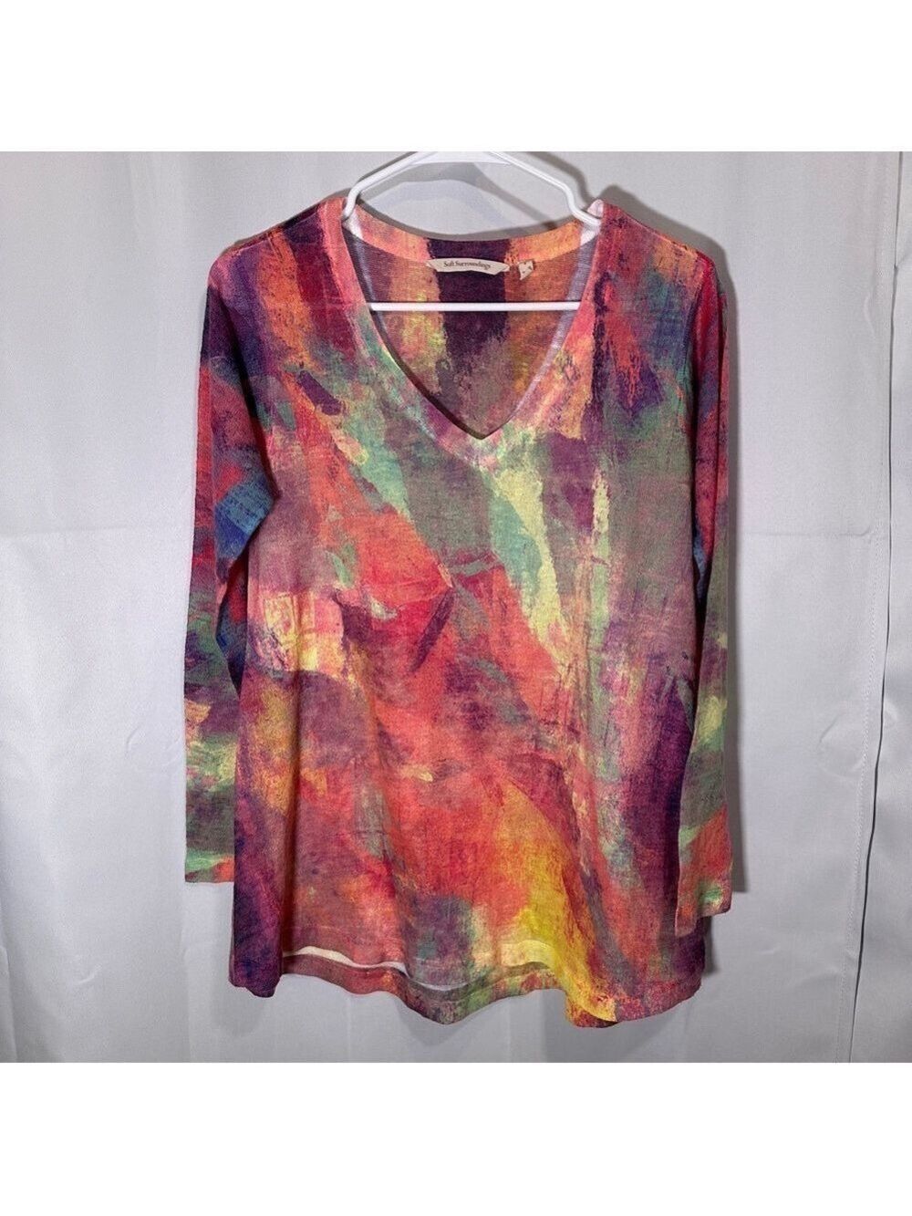 Soft Surroundings Multicolor Abstract Blouse